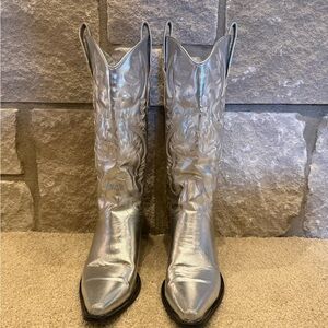 Silver Cowboy Boots